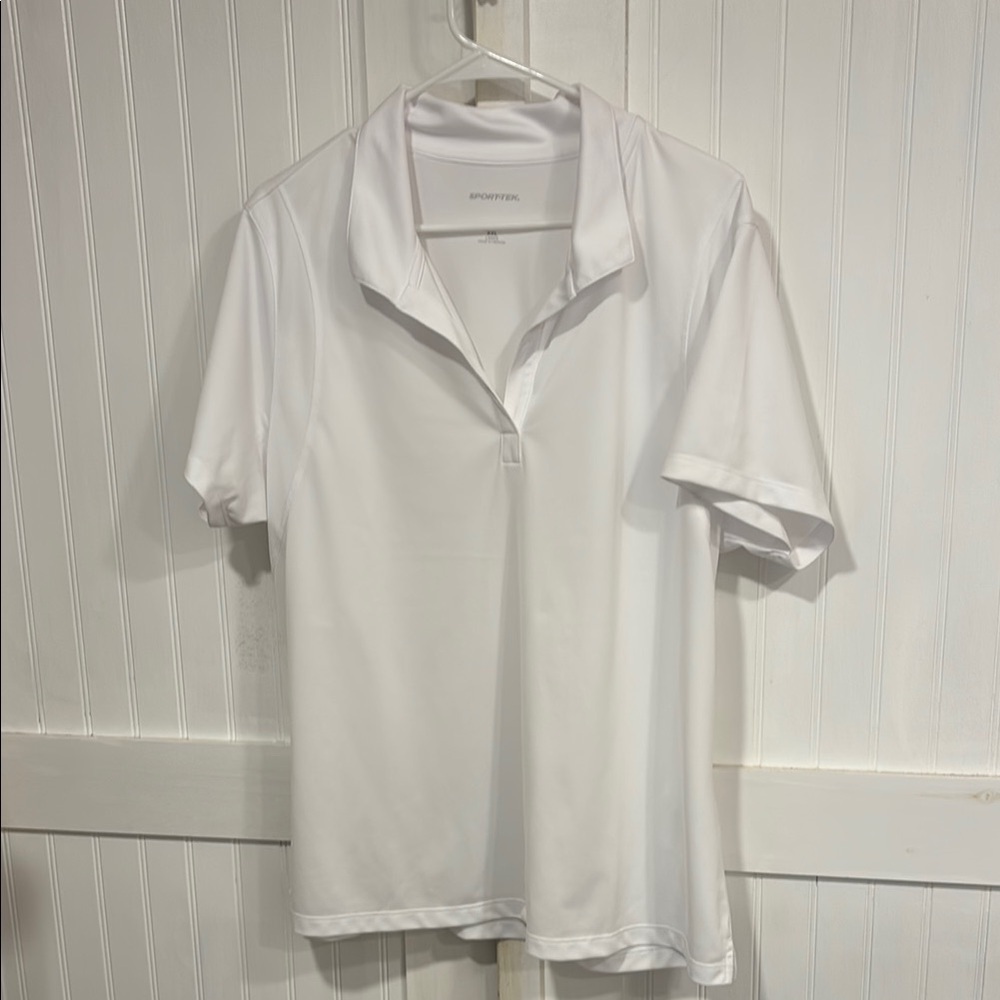 Sport-Tec White, moisture wicking Short Sleeve Polo Shirt size XXL